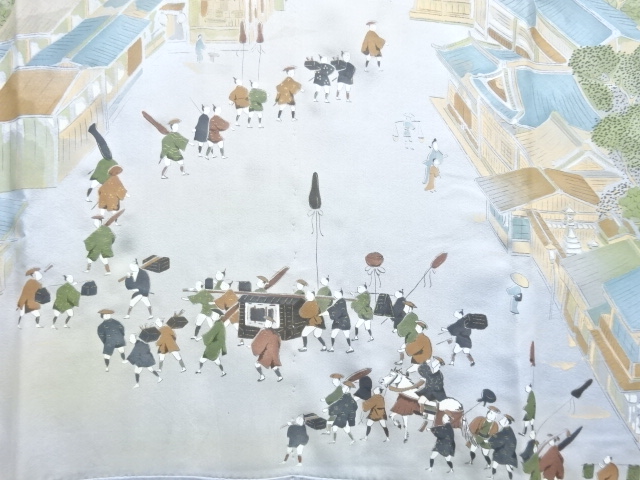 JAPANESE KIMONO / ANTIQUE JUBAN / MENS KIMONO / PERIOD FIGURE LANDSCAP
